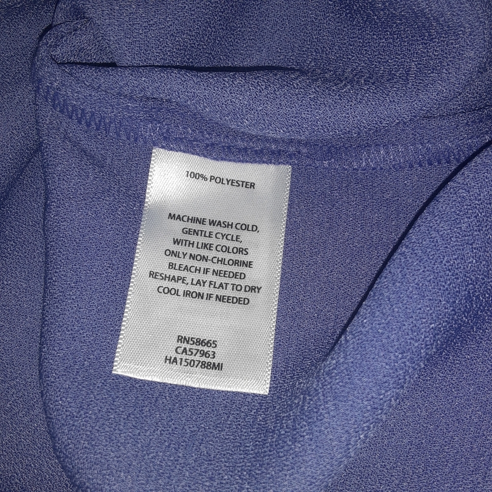 Halogen Ruffle Button Front Purple Blouse Size Xs - image 4